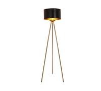 ZR98US Corner Golden Tripod with Black Lampshade Elegant Light Bedrooms Kitchen Standing Lamp Floor Lamps for Living Room