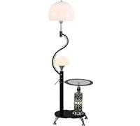 ZR98US Corner Iron High Pole Tempered Top Tall with Acrylic and Glass Lampshade Standing Lamp Floor Lamps For Living Room Color Black