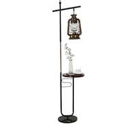 ZR98US Corner Kerosene with Storage Table USB Charging American Retro Standing Vertical Tall Pole Bedside Lamp Floor Lamps For Living Room Color A Size 1