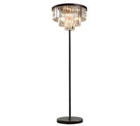 ZR98US Corner Metal Lamp Crystal Lampshade Standing with Marble Base Light Floor Lamps for Living Room (Color B, Size * 43cm)