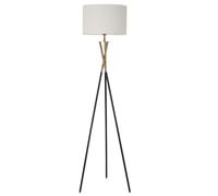ZR98US Corner Metal Tripod Fabric Lampshade Tall Standing Lamp Bedroom Office Floor Lamps for Living Room