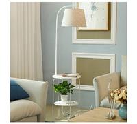 ZR98US Corner Nordic Wrought Iron USB Charging Port with Storage Tray Fabric Lampshade Light Standing Lamp Floor Lamps for Living Room (Color : C)