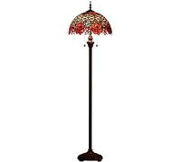 ZR98US Corner Reading Stained Lampshade Antique Resin Light Standing Lamp Floor Lamps for Living Room