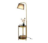 ZR98US Corner with Shelves Light Reading Fabric Lampshade Standing Lamp Rooms Bedrooms Floor Lamps for Living Room