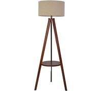 ZR98US Corner Wooden Reading Light Wood Standing Lamp with Shelf Floor Lamps for Living Room (Color : A)