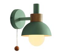 ZR98US Creative Iron, Lamp with Pull Cord for Bedroom Bedsides Living Room Study Wall Light(Pink)