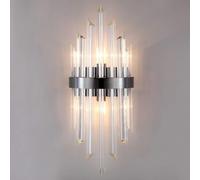 ZR98US Crystal Tube Sconces, Up Down Lamp Stainless-Steel Wall Light for Living Room Hallway Hotel Bedroom(Gold)