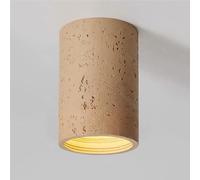 ZR98US Cylinder Cave Stone Light, Retro Rustic Lamp Dimmable Ceiling for Foyer Closet Hallway Entryway(Black,20cm/7.87in)