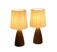 ZR98US Dimmable Ceramic Wood Grain Table Lamp, Elegant Linen Shade, Versatile for Bedrooms and Living Rooms (2 Pack)