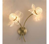 ZR98US Double Head Flower Lamps, Acrylic Bedside Mounted Light for Living Room Hallway Wall Sconces(40cm/15.7in A)