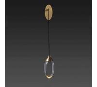 ZR98US Drop Crystal, Brass Lamp Clear Glass Teardrop Shape Wall Light for Bedroom Bedside Living Room Corridor