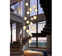 ZR98US Duplex Spiral Staircase Long Luxury Bubble Crystal Jump Loft Apartment Chandelier Decor Pendant Light