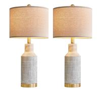 ZR98US Elegant Ceramic Bedside Table Lamp - Versatile for Living Room, Dorms & Offices