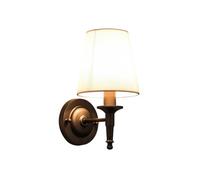 ZR98US Fabric Shade Lamp, Retro Rustic Iron for Hallway Bathroom Vanity Bedroom Bedside Living Room Porch Wall Light(Black)
