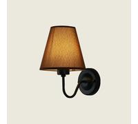 ZR98US Fabric Shade Light, Gooseneck Lamp Flared Shape Wall for Bedrooms Corridor Bedroom Deco(Light Brown)