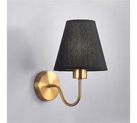 ZR98US Fabric Shade Light, Vintage Industrial Trumpet Shape Lamp Iron Wall for Dining Room Bedrooms Corridor Bedroom(Black)