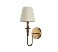 ZR98US Fabric Shade, Retro Gooseneck Light Flared Shape Wall Lamp for Bedside Study Hotel Same Bedroom