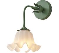 ZR98US Flower Light, Frosted Glass Shade Wall Lamps Elegant Bedside Lamp for Girls Bedroom, Living Room