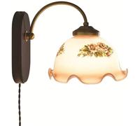 ZR98US Flower Shape, Vintage French Glass Lamp Gold Wood Rustic Wall for Farmhouse Bedroom Kids Bedside Headboard(Milk White)