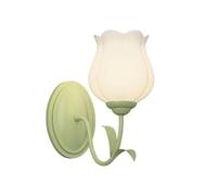 ZR98US Flower Shaped Lamp, Milk White Glass Light 3-Color Dimmable Wall for Bedroom Bedside Hallway Living Room