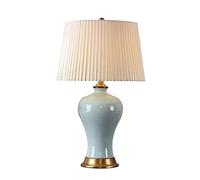 ZR98US for Table lampsRetro -Style Ceramic Desk Lamp New Chinese Light Luxury Bedroom Bedside Lamp(Color:B,Size:Button)