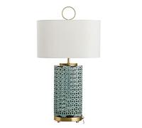 ZR98US Geometric Cut-out Desk American Vintage Classic Bedside Nightstand Lamp Bedroom Table Lamps for Living Room