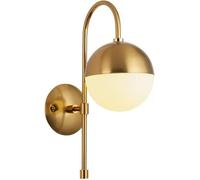 ZR98US Glass Light, Retro Industrial Spherical Iron Metal Wall Bedside Reading Lamp, Chandelier