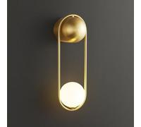 ZR98US Globe Glass Lampshade Fixtures, Ring Mounted Lights for Bedside Living Room Bedroom Wall Light(Black)