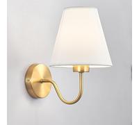 ZR98US Gold Creative /27 Base Vintage Wall Mounted Lamp with Fabric Shade for Bedside Hallway Living Room(Black)