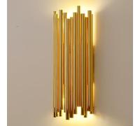 ZR98US Gold Tube, Vintage Industrial Up Down Light Stainless-Steel Wall Lamp for Bedroom Living Room Hallway