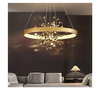 ZR98US Golden Ring Chandeliers Living Dining Room Bedroom Loft Pendant Ligs Luxury Hanging Lamp Home Decor,Ceiling Chandelier