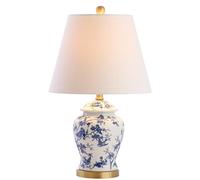ZR98US Hand-Painted Chinese Style Table Lamp with Blue/White Shades - Versatile for Any Room (Set of 1)