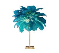 ZR98US Handcrafted Ostrich Feather Table Lamp in Three Colors for Bedrooms and Living Rooms (Pink)