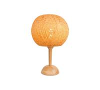 ZR98US Handcrafted Wooden Bedside Lamp with Bohemian Style - Ideal for Home Decoration