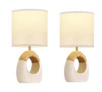 ZR98US Handmade Bohemian Rattan Table Lamp in White with Three Color Temperature Options - Perfect for Living Room and Dormitory