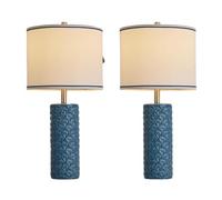 ZR98US Handmade Ceramic Table Lamp Set: Green, White, Blue - Multi-Functional