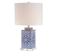 ZR98US Handmade Ceramic Table Lamp with Blue/White Versatile for Living Spaces