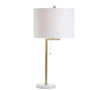 ZR98US Handmade Ceramic Table Lamp with Marble Disc Base, Black - Versatile for Spaces