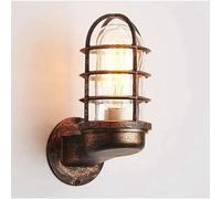 ZR98US Industrial Light, Retro Iron Lamp Metal Cage Wall for Garden Balcony Patio Bar Bedroom Living Room
