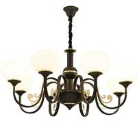 ZR98US Industrial Pendant Matte Glass Globe Ceiling Light Fixture, Chandelier