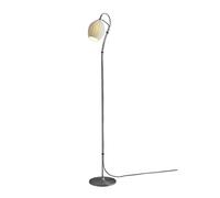ZR98US Iron with White Ceramic Lampshade Standing Silver Reading Lamp Corner Light Bedroom Floor Lamps for Living Room