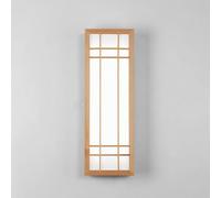 ZR98US Japanese Wooden Rectangular Lamp, Log with Acrylic Lampshade for Living Room Bedroom Wall Lantern(40cm/15.7in)