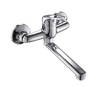 ZR98US Kitchen Faucet Single Wall Faucet Basin Faucet Hot and Cold Rotating Faucet Swimming Pool Faucet Basin Faucet (Color : Black) (Silver)