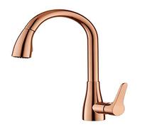 ZR98US Kitchen Faucet with Pull-out Copper Spray Head Cold and Hot Water Kitchen Faucet (Color : Brass Size: One Size)