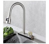 ZR98US Kitchen Faucet with Sprayer, Stainless Steel Single Handle Tap, and Easy to Install, Stream and Spray Function