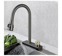 ZR98US Kitchen Faucet with Sprayer, Stainless Steel Single Handle Tap, and Easy to Install, Stream and Spray Function