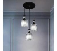 ZR98US Lamp, Crystal Ceiling Hanging Fixtures,3 Lights Metal Farmhouse Chandelier