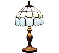 ZR98US Lamps for Living Room 8-Inch Mediterranean Amber Table Lamp Bedside Bedroom Lamp(Color : Blue)