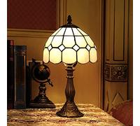 ZR98US Lamps for Living Room 8-Inch Mediterranean Amber Table Lamp Bedside Bedroom Lamp(Color : Pink)