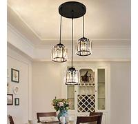 ZR98US Light Staircase K9 Crystal Lamp Black Round Art for Hallway Hotel Aisle Balcony Ceiling Chandelier Decorative ?15cm